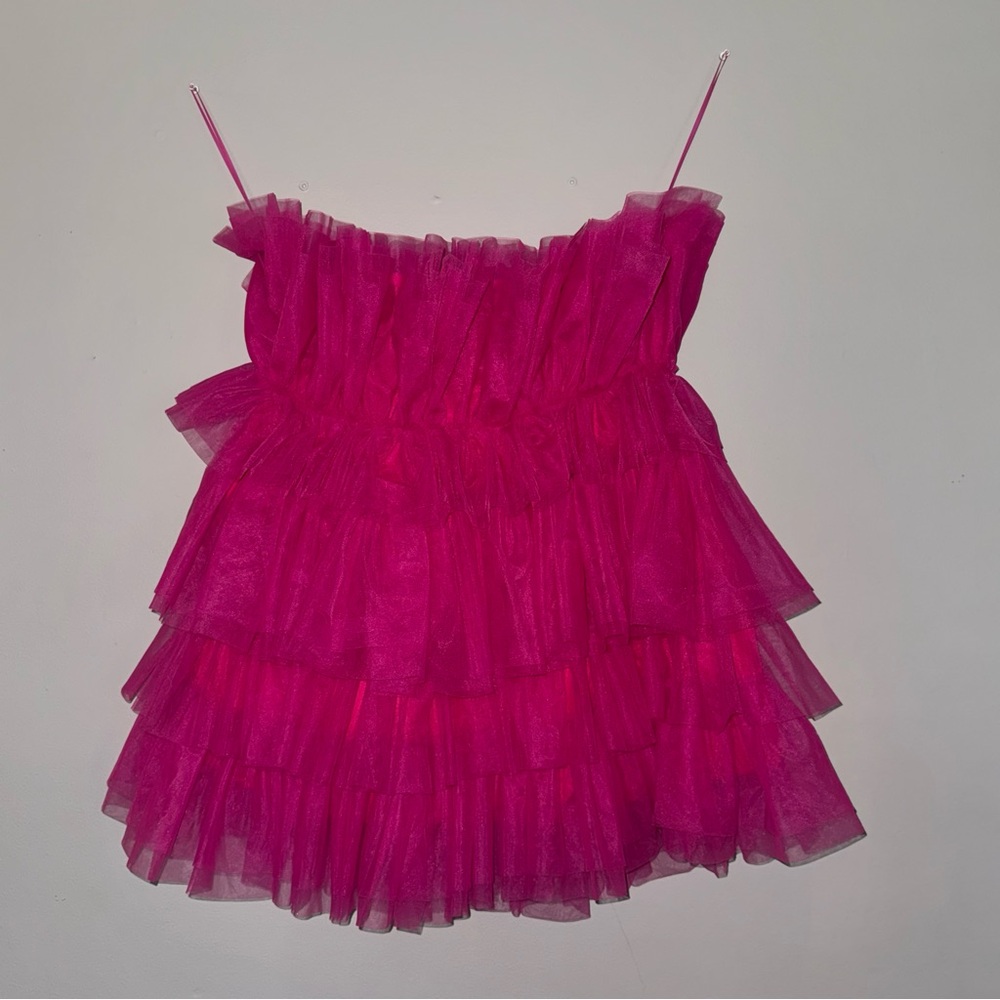 Altar'd State Fuchsia Ruffled Party Dress
